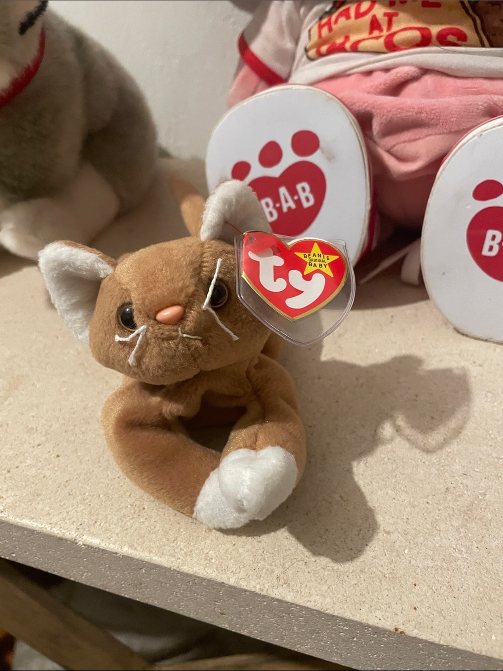 Nip, 93, Ty Brown & White, Cat Plush Beanie Baby